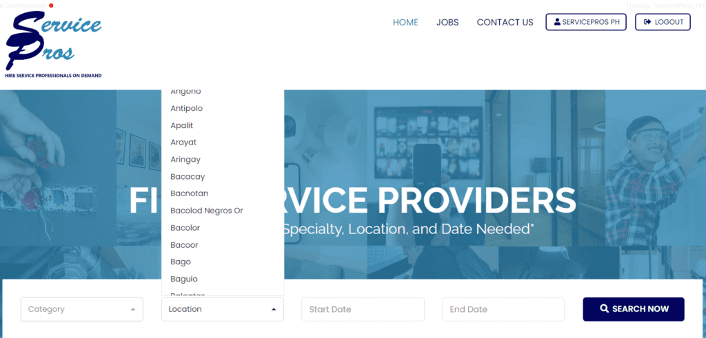 homepage search