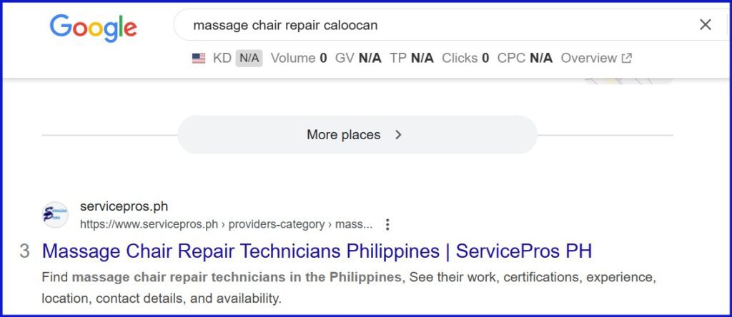 ServicePros's Category on Google